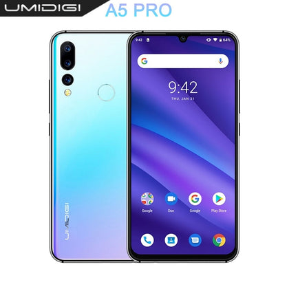 UMIDIGI A5 PRO Android 9.0 Octa Core 32GB 6.3' FHD+ Waterdrop 16MP Triple Camera Dual 4G  4150mAh 4GB RAM 4G Celular Smartphone