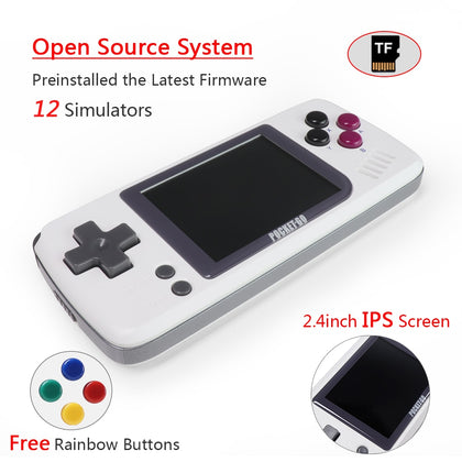 Video Game Console -PocketGO - Portable Handheld Retro Game Players Progress Save/Load MicroSD card External Colorful Screen
