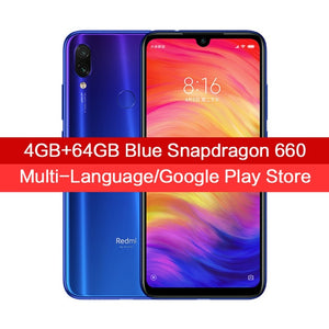 Global Version Xiaomi Redmi Note 7 4GB 64GB Snapdragon 660 48MP+13MP Dual Camera 6.3'' Full Screen 4000mAh 4G LTE Smartphone OTA