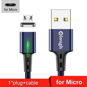 Elough Quick Magnetic Charger 3.0 4.0 Micro USB Cable for iPhone Samsung Xiaomi Fast Magnetic Phone Charging Cord Type C Cable