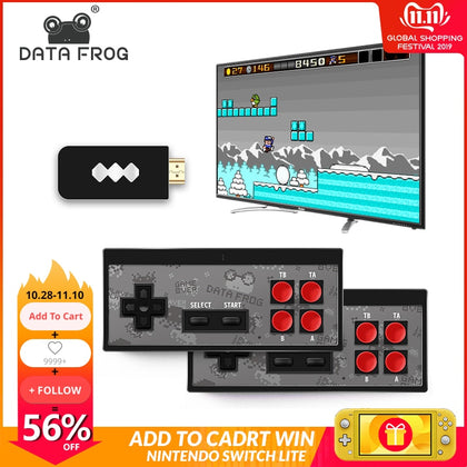 Data Frog USB Wireless Handheld TV Video Game Console Build In 600 Classic Game 8 Bit Mini Video Console Support AV/HDMI Output