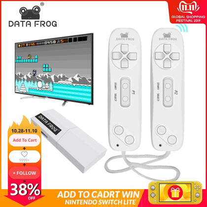 Data Frog USB Wireless Handheld TV Video Game Console Build In 620  Classic 8 Bit Game mini Console Dual Gamepad AV Output