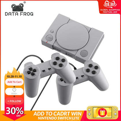 DATA FROG Mini 620 Retro Video Games Console Double Players 8 Bit Support AV Out Family TV Retro Games Controller