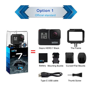 Original GoPro HERO 7 Black Waterproof Action Camera 4K Ultra HD Video 12MP Photos 1080p Live Streaming Go Pro Hero7 Sports Cam