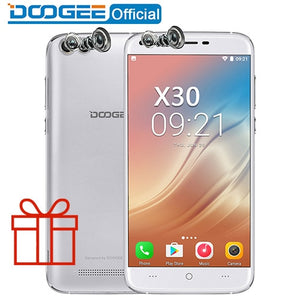DOOGEE X30 Mobile phone Quad Camera 2x8.0MP+2x5.0MP Android 7.0 3360mAh 5.5'' HD MTK6580A Quad Core 2GB RAM 16GB ROM Smartphone