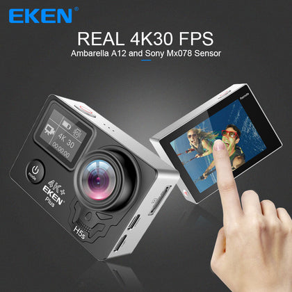 EKEN H5S Plus Action Camera HD 4K 30FPS with Ambarella A12 chip inside 30m waterproof 2.0' touch Screen EIS go sport camera pro